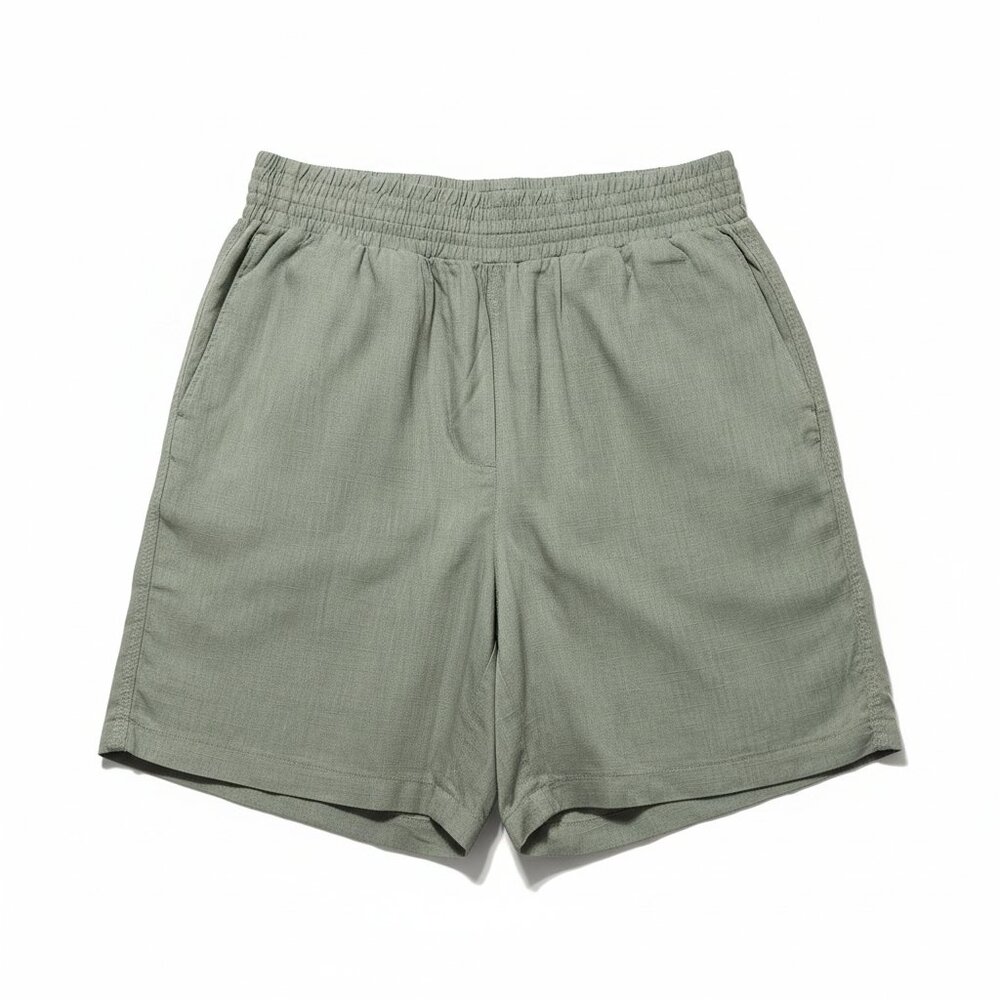 Black Tape Mens Shorts Garden Leaf Linen Blend Elastic Waist Casual Summer
